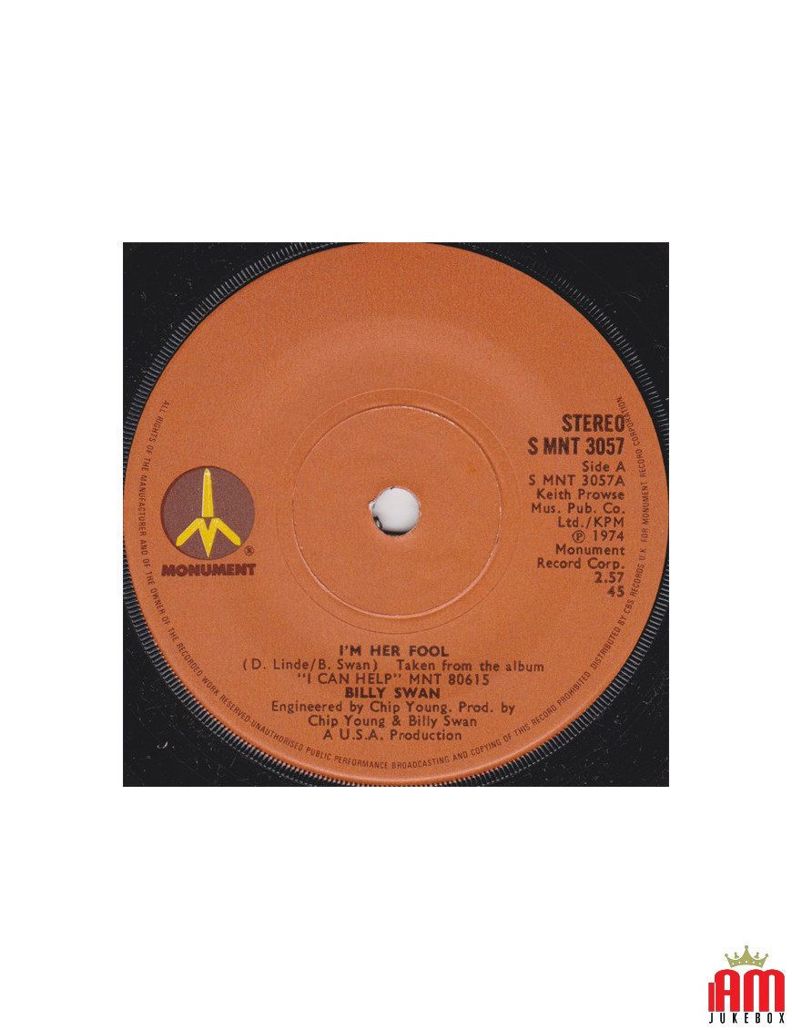 I'm Her Fool [Billy Swan] – Vinyl 7", 45 RPM, Stereo, Single [product.brand] 1 - Shop I'm Jukebox 
