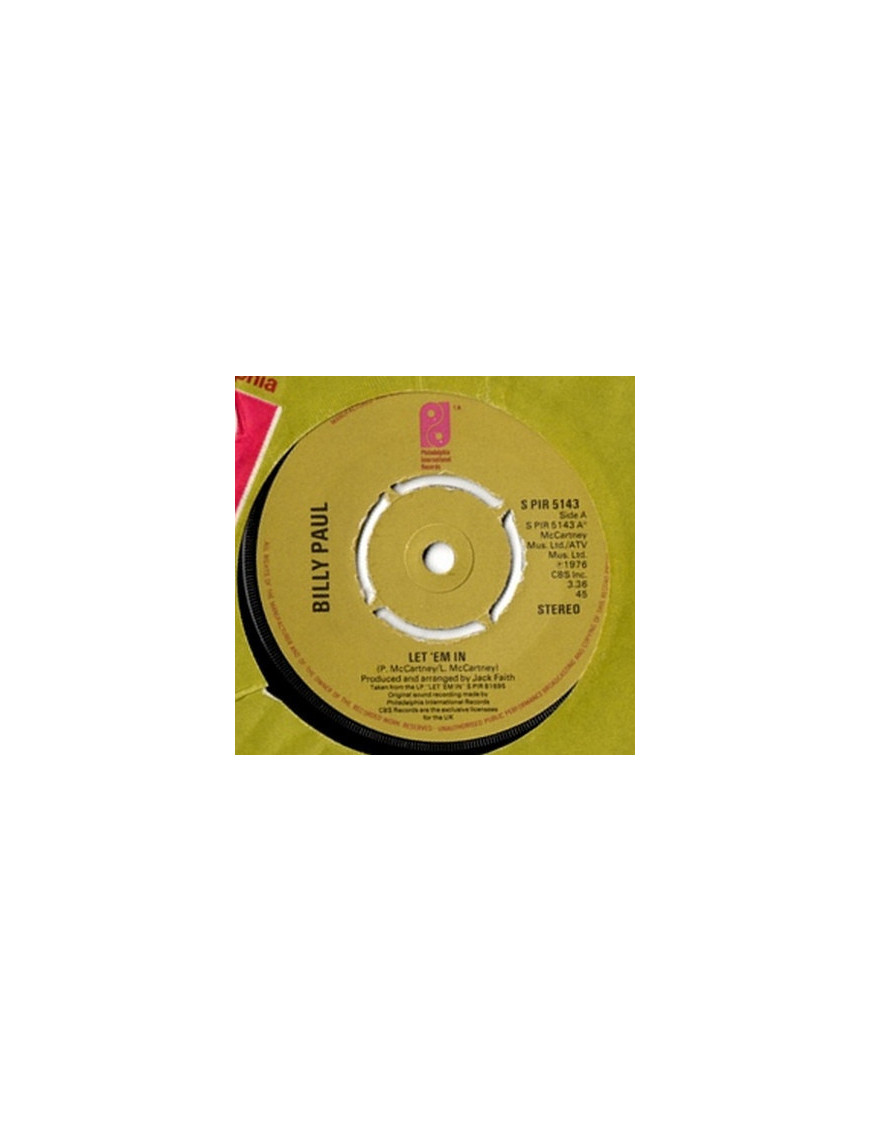 Let 'Em In [Billy Paul] – Vinyl 7", 45 RPM, Single [product.brand] 1 - Shop I'm Jukebox 