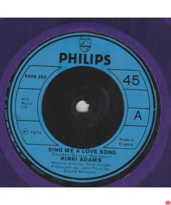 Sing Me A Love Song [Kirri Adams] - Vinyl 7", 45 RPM, Single [product.brand] 1 - Shop I'm Jukebox 