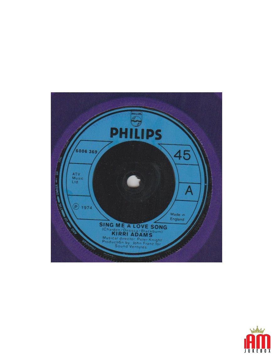 Sing Me A Love Song [Kirri Adams] - Vinyl 7", 45 RPM, Single [product.brand] 1 - Shop I'm Jukebox 