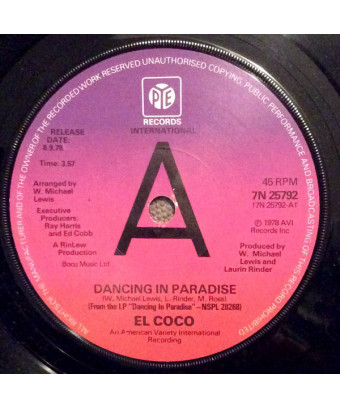 Dancing In Paradise [El Coco] - Vinyl 7", 45 RPM, Promo [product.brand] 1 - Shop I'm Jukebox 