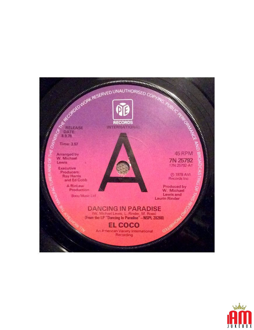 Dancing In Paradise [El Coco] – Vinyl 7", 45 RPM, Promo [product.brand] 1 - Shop I'm Jukebox 