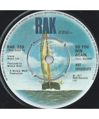 So You Win Again [Hot Chocolate] - Vinyle 7", 45 tr/min, Single [product.brand] 1 - Shop I'm Jukebox 