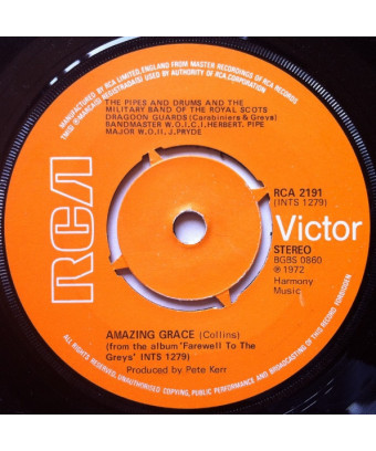 Amazing Grace  [The Pipes And Drums Of The Royal Scots Dragoon Guards (Carabiniers And Greys),...] - Vinyl 7", 45 RPM,...