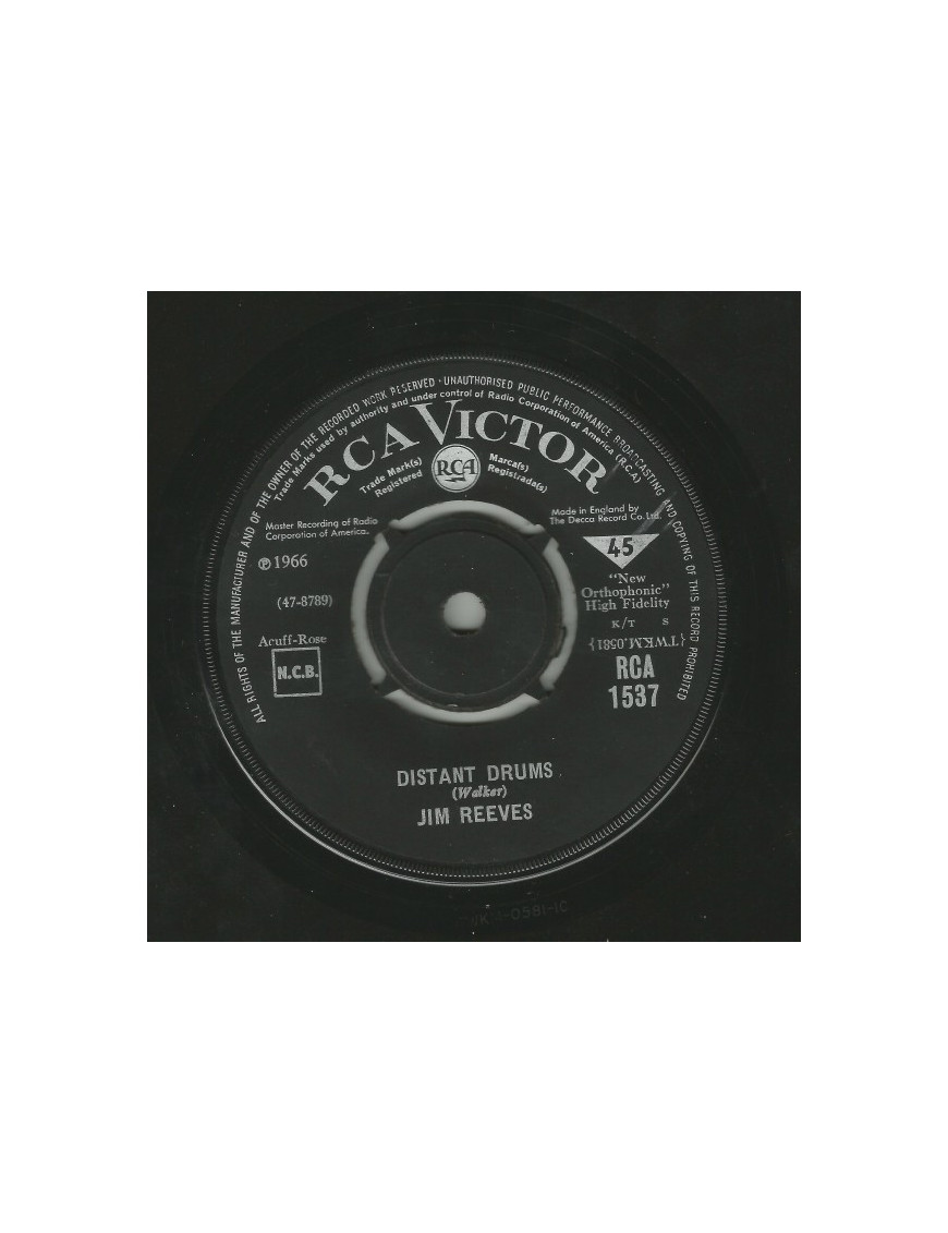 Distant Drums   Old Tige [Jim Reeves] - Vinyl 7", 45 RPM, Single