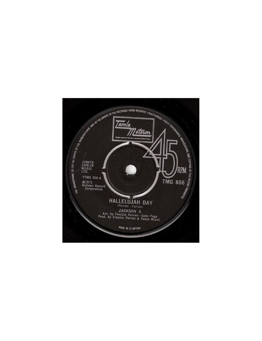 Hallelujah Day [The Jackson 5] - Vinyl 7", 45 RPM
