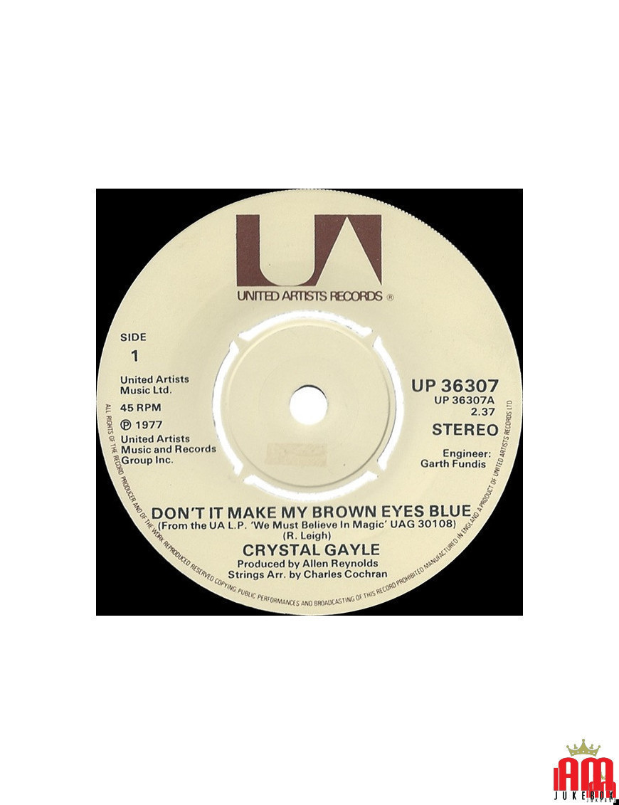 Don't It Make My Brown Eyes Blue [Crystal Gayle] – Vinyl 7", 45 RPM, Single, Stereo [product.brand] 1 - Shop I'm Jukebox 