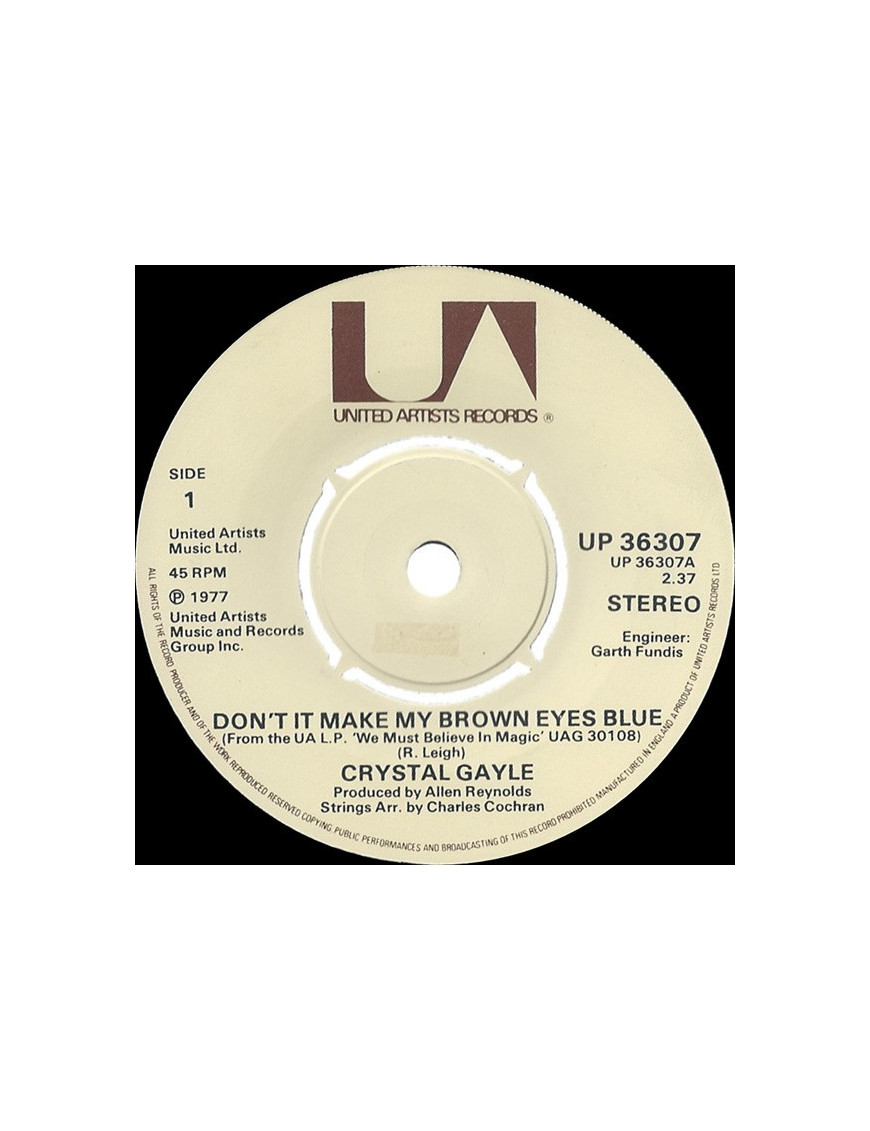 Don't It Make My Brown Eyes Blue [Crystal Gayle] – Vinyl 7", 45 RPM, Single, Stereo [product.brand] 1 - Shop I'm Jukebox 