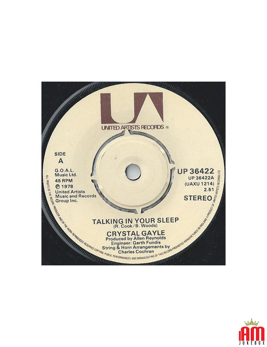 Talking In Your Sleep [Crystal Gayle] - Vinyle 7", 45 tr/min, Single [product.brand] 1 - Shop I'm Jukebox 