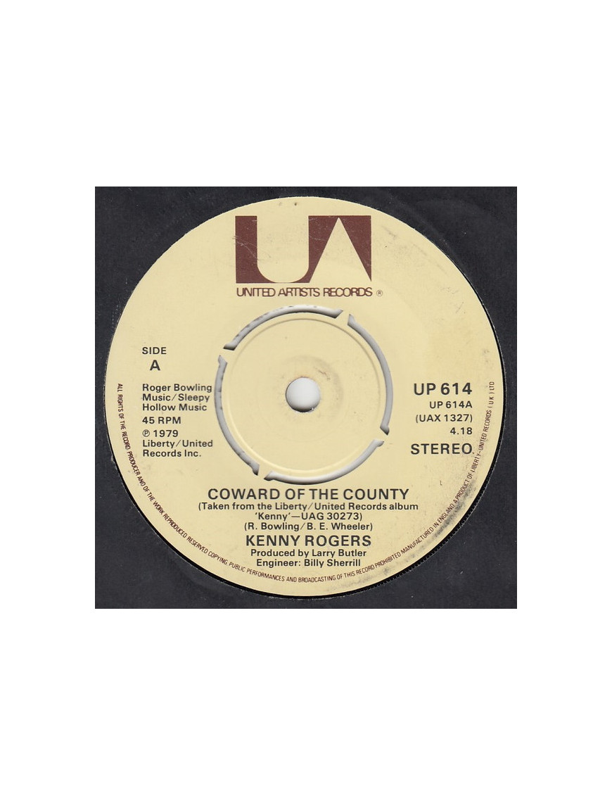 Coward Of The County [Kenny Rogers] - Vinyl 7", 45 RPM, Single, Stereo