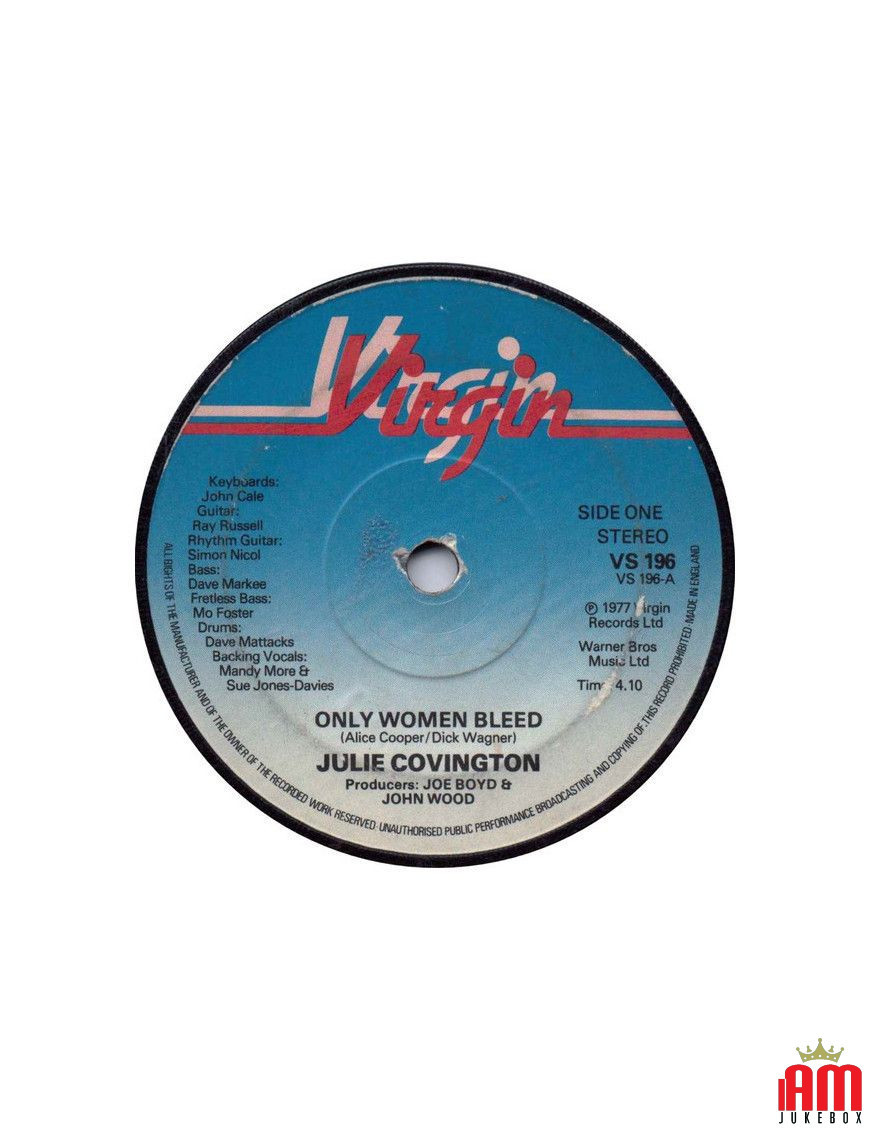 Only Women Bleed [Julie Covington] – Vinyl 7", 45 RPM, Single [product.brand] 1 - Shop I'm Jukebox 