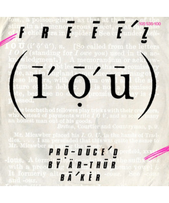 IOU [Freeez] - Vinyle 7", 45 tours, Single, Stéréo