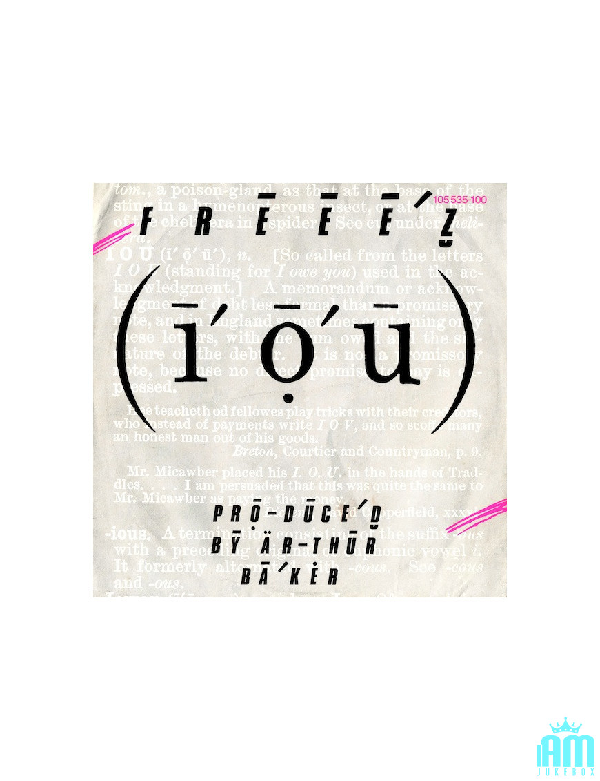 IOU [Freeez] - Vinyl 7", 45 RPM, Single, Stereo [product.brand] 1 - Shop I'm Jukebox 