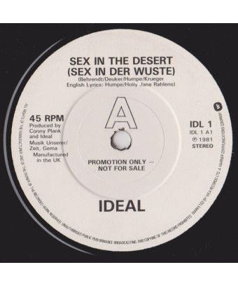 Sex In The Desert (Sex In Der Wüste) Feuerzeug [Ideal (3)] - Vinyl 7", 45 RPM, Promo [product.brand] 1 - Shop I'm Jukebox 