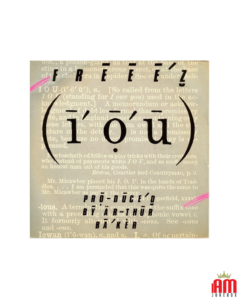 I.O.U. [Freeez] - Vinyl 7", 45 RPM, Single, Stereo [product.brand] 1 - Shop I'm Jukebox 