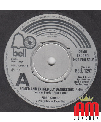 Armé et extrêmement dangereux [First Choice] - Vinyl 7", 45 RPM, Single, Promo [product.brand] 1 - Shop I'm Jukebox 