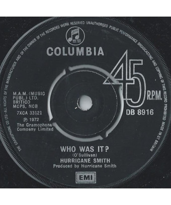 Who Was It? [Hurricane Smith] - Vinyl 7", 45 RPM, Single