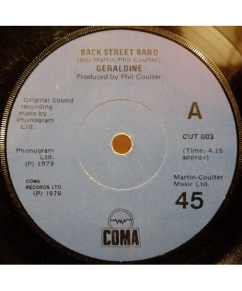 Back Street Band [Geraldine] – Vinyl 7", 45 RPM, Single, Stereo [product.brand] 1 - Shop I'm Jukebox 