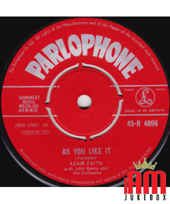 Comme vous l'aimez [Adam Faith,...] - Vinyl 7", 45 RPM, Single, Repress [product.brand] 1 - Shop I'm Jukebox 