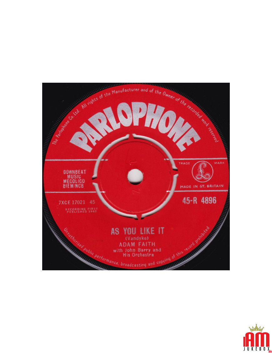 Comme vous l'aimez [Adam Faith,...] - Vinyl 7", 45 RPM, Single, Repress [product.brand] 1 - Shop I'm Jukebox 