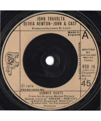 Summer Nights [John Travolta,...] – Vinyl 7", 45 RPM, Single