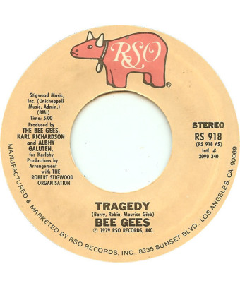 Tragedy [Bee Gees] - Vinyl 7", 45 RPM, Single, Styrène, Stéréo