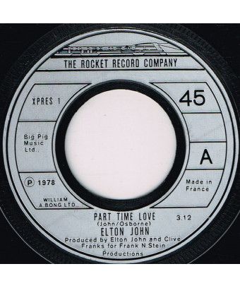 Part Time Love [Elton John] - Vinyle 7", Single, 45 tours [product.brand] 1 - Shop I'm Jukebox 