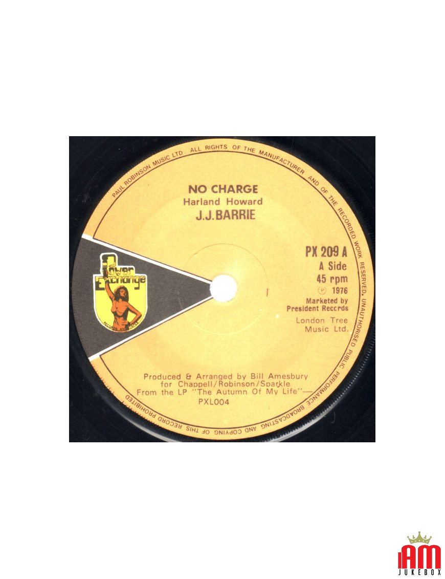 No Charge [J. J. Barrie] - Vinyl 7", 45 RPM [product.brand] 1 - Shop I'm Jukebox 