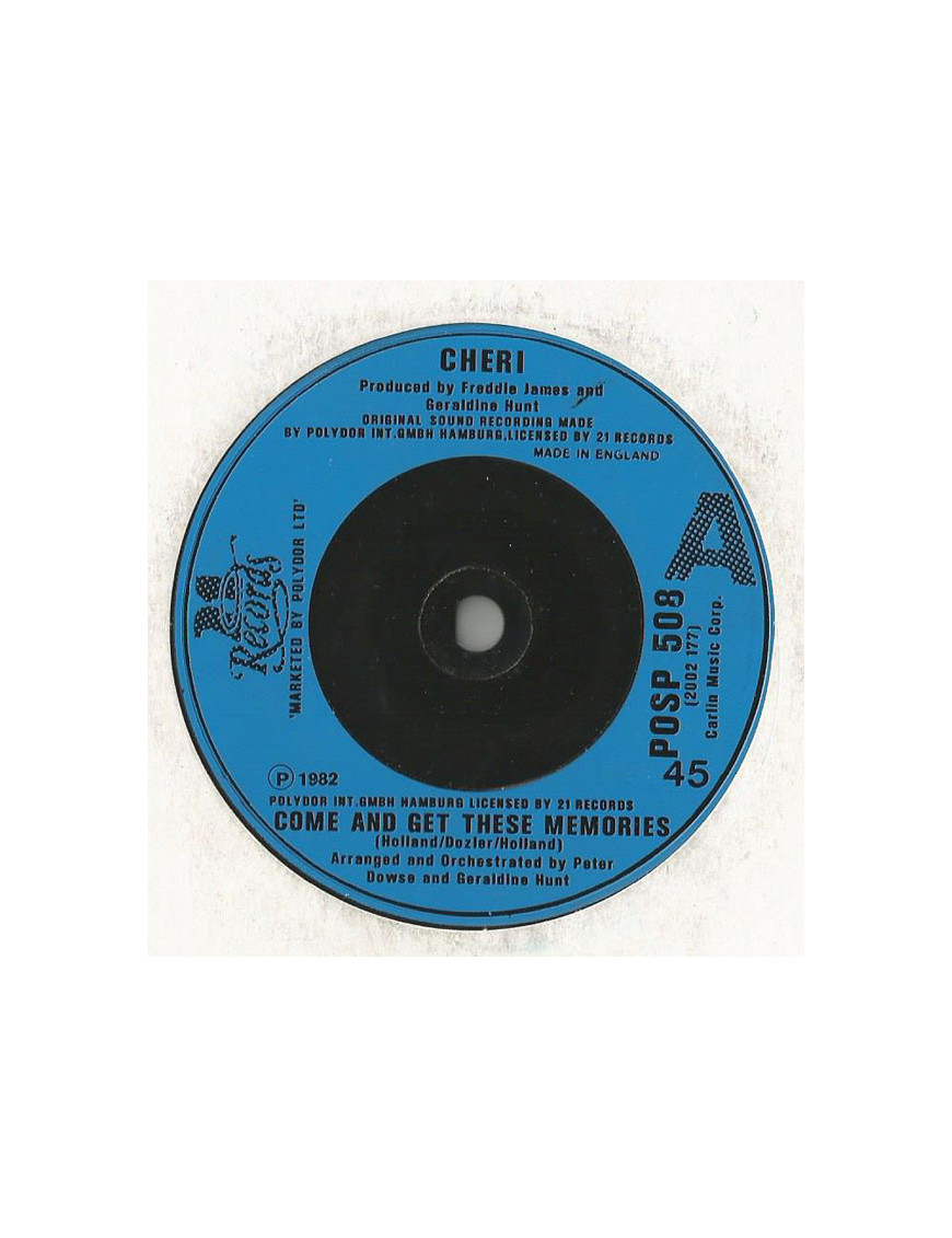 Come And Get These Memories [Cheri] - Vinyl 7", 45 RPM