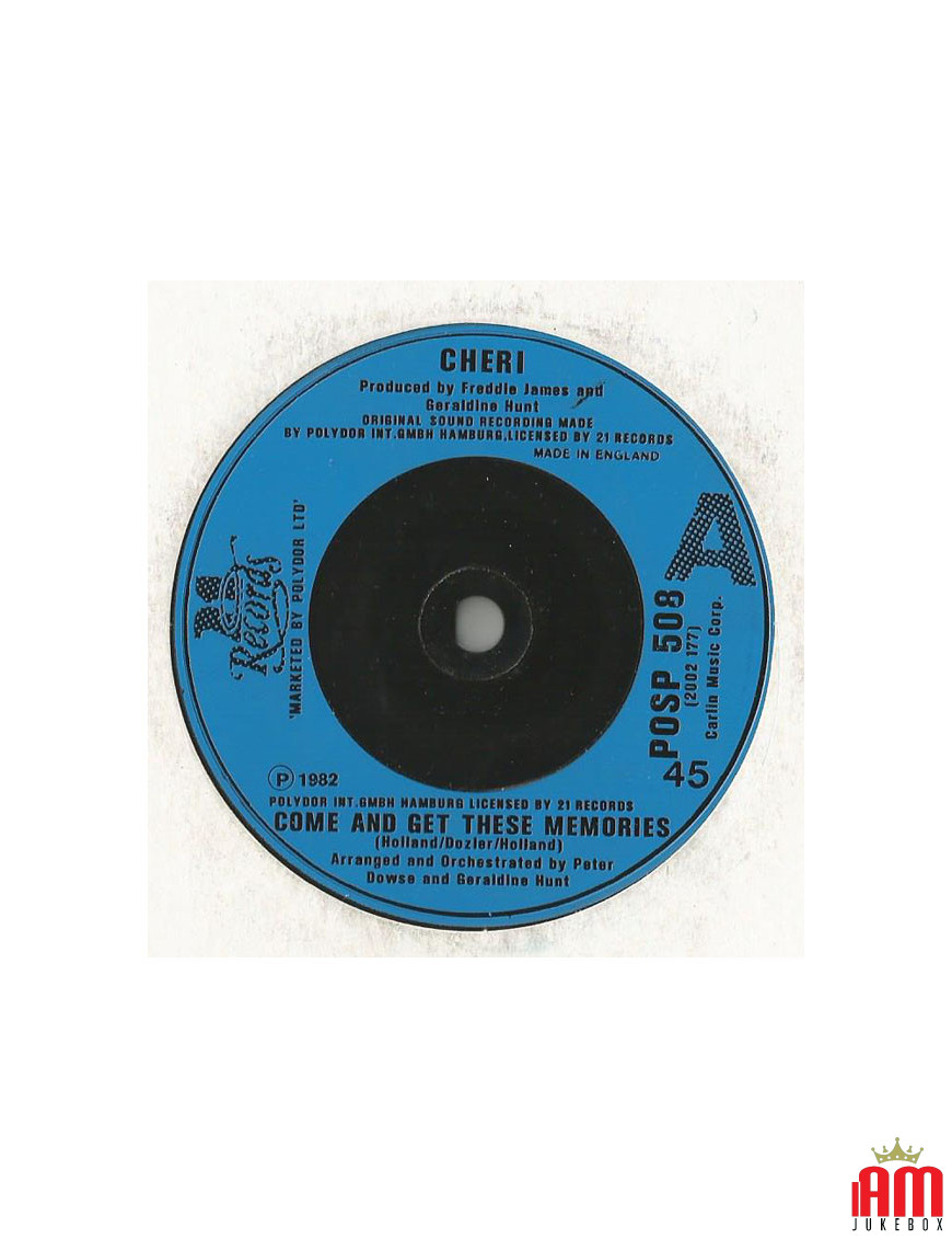 Kommen Sie und holen Sie sich diese Erinnerungen [Cheri] – Vinyl 7", 45 RPM [product.brand] 1 - Shop I'm Jukebox 