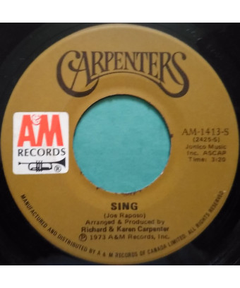 Sing [Carpenters] - Vinyl 7", Single [product.brand] 1 - Shop I'm Jukebox 