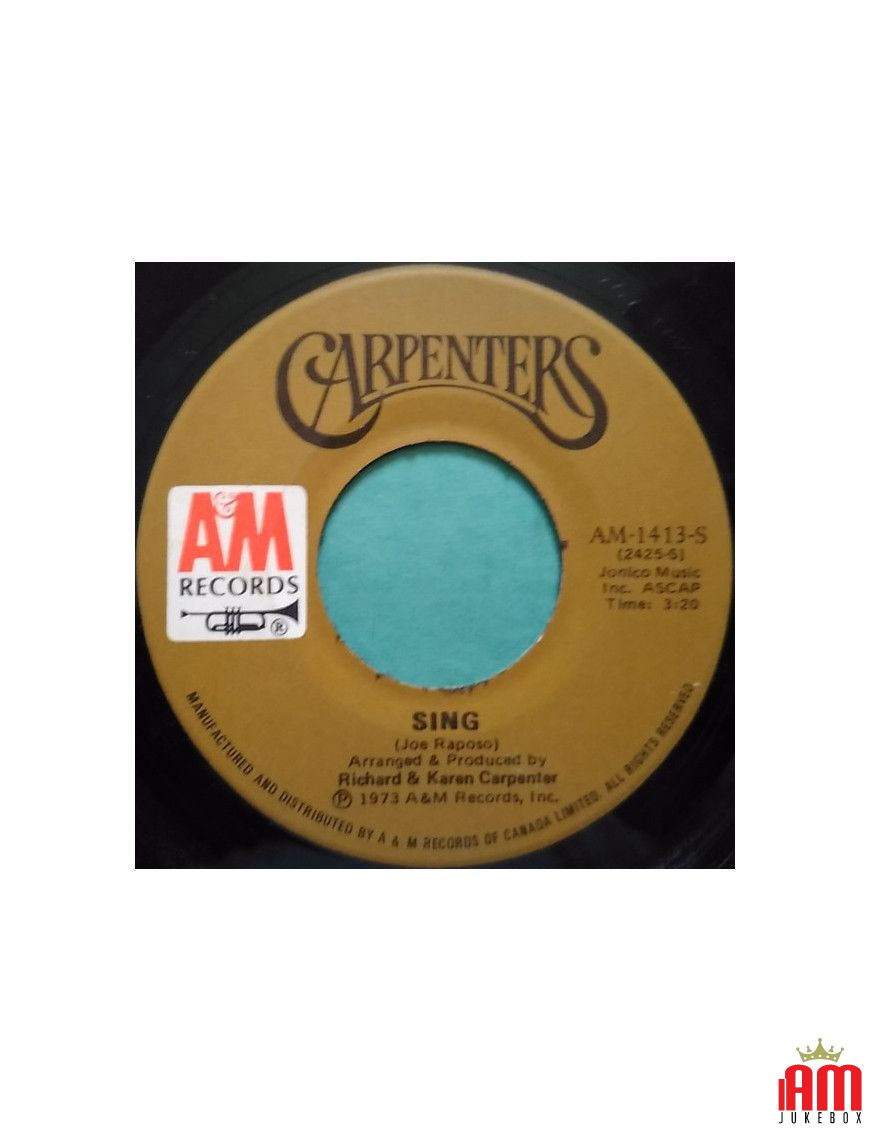 Sing [Carpenters] - Vinyl 7", Single [product.brand] 1 - Shop I'm Jukebox 