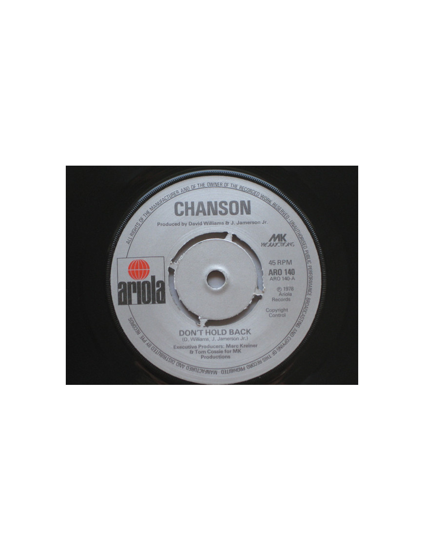 Don't Hold Back [Chanson] - Vinyl 7", 45 RPM, Single