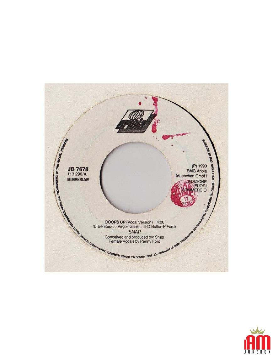 Ooops Up (Gesangsversion) What Did I Do To You [Snap!,...] – Vinyl 7", 45 RPM, Promo [product.brand] 1 - Shop I'm Jukebox 