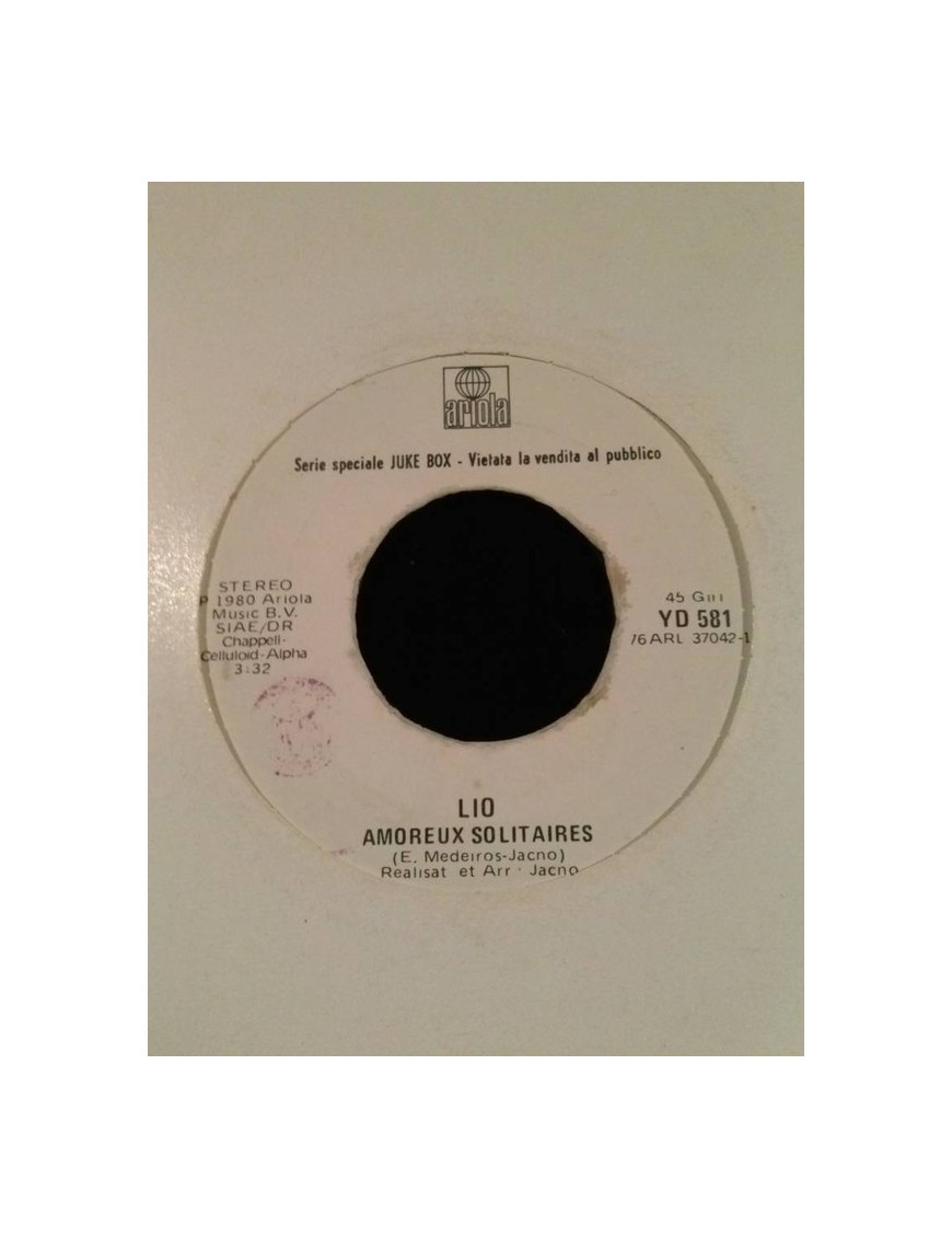 Amoreux Solitaires Sera Coi Fiocchi [Lio,...] - Vinyl 7", 45 RPM, Jukebox