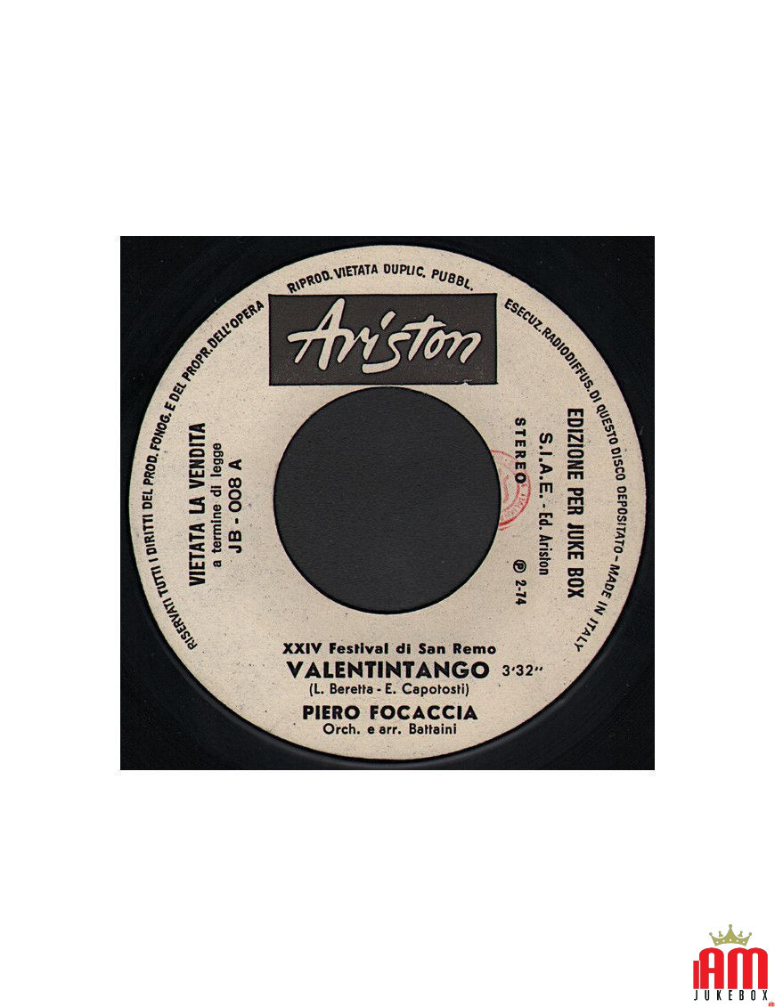 Valentintango Ce monde aujourd'hui est un désordre [Piero Focaccia,...] - Vinyl 7", 45 RPM, Jukebox [product.brand] 1 - Shop I'm