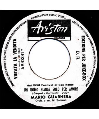 Un homme ne pleure que pour l'amour Maison Blanche [Mario Guarnera,...] - Vinyl 7", 45 RPM, Jukebox [product.brand] 1 - Shop I'm