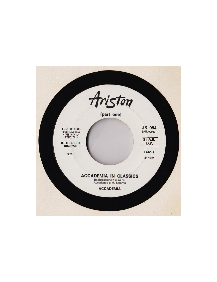 Accademia In Classics (Part One) Pagaia [Accademia,...] - Vinyl 7", 45 RPM, Jukebox [product.brand] 1 - Shop I'm Jukebox 