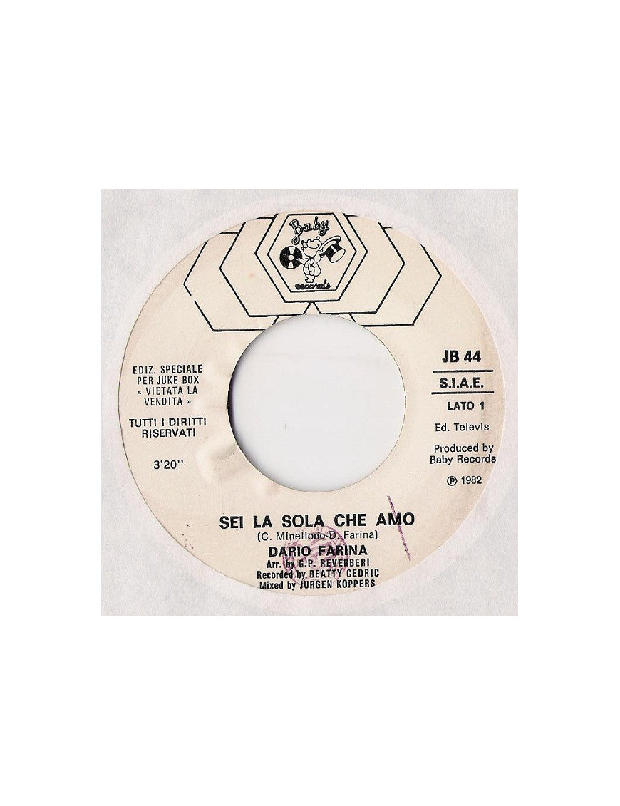 Sei La Sola Che Amo Hip Hap Hop [Dario Farina,...] - Vinyl 7", 45 RPM, Jukebox [product.brand] 1 - Shop I'm Jukebox 