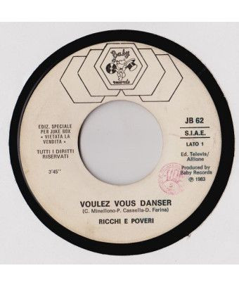 Voulez Vous Danser Juste Pour Ce Soir [Ricchi E Poveri,...] - Vinyl 7", 45 RPM, Jukebox [product.brand] 1 - Shop I'm Jukebox 