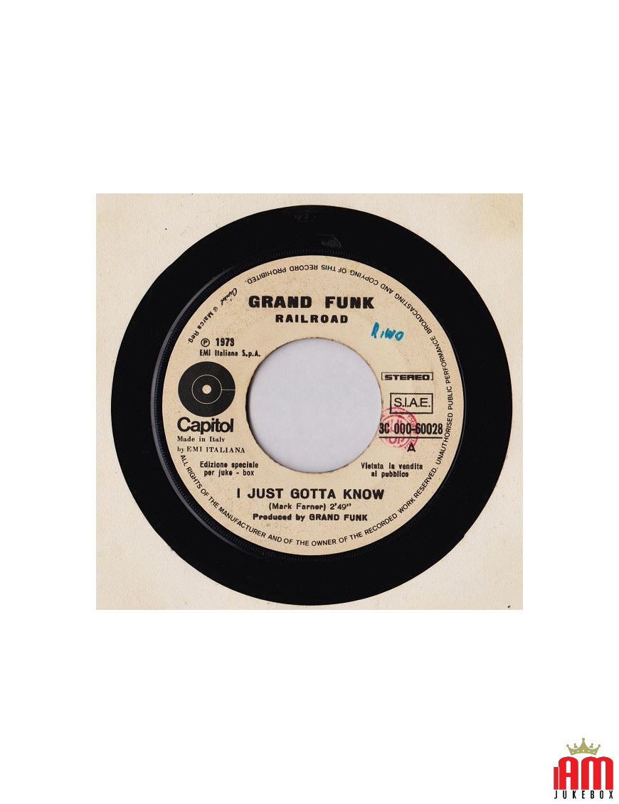 I Just Gotta Know Così Era E Così Sia [Grand Funk Railroad,...] - Vinyl 7", 45 RPM, Jukebox [product.brand] 1 - Shop I'm Jukebox