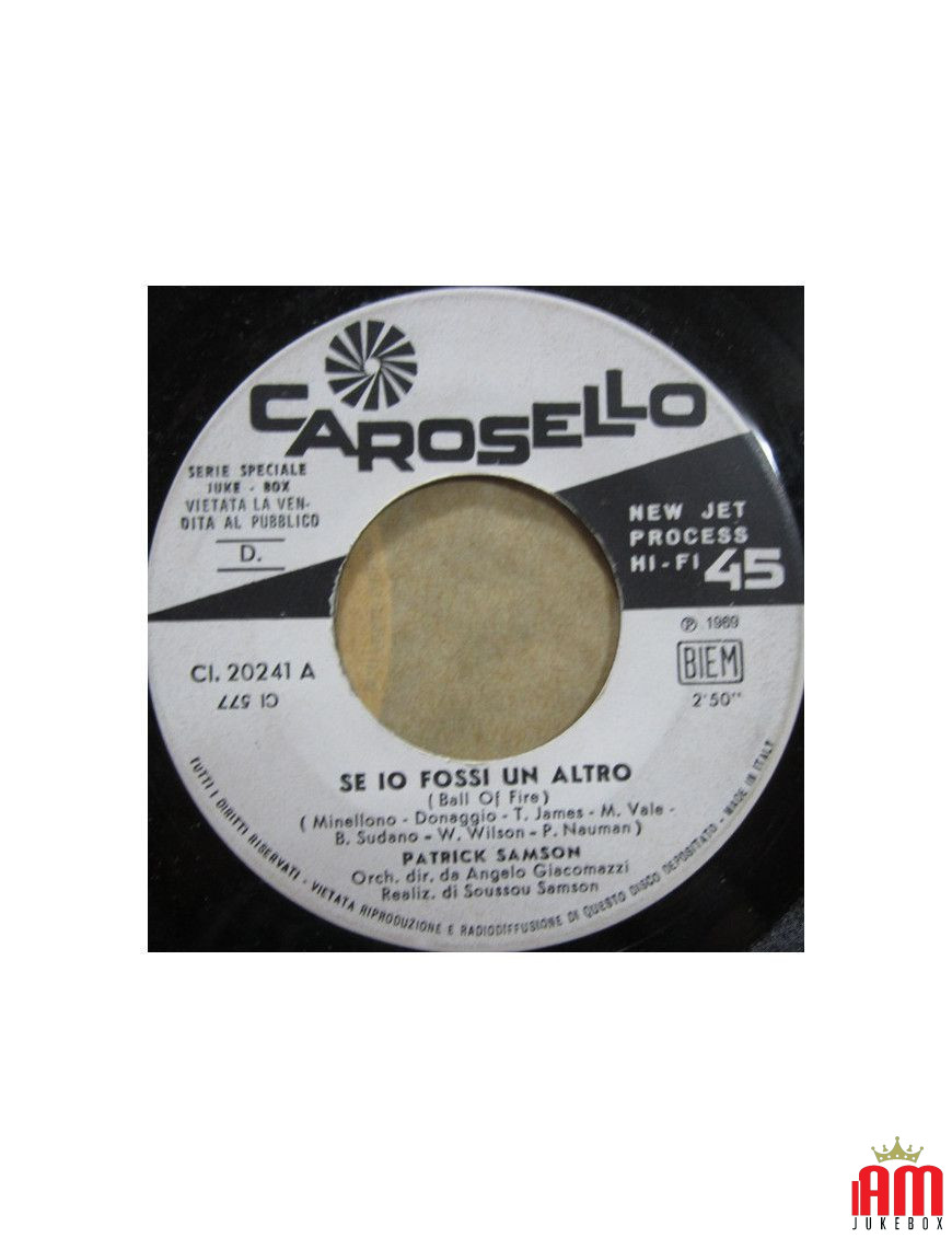 Se Io Fossi Un Altro [Patrick Samson] - Vinyl 7", Jukebox [product.brand] 1 - Shop I'm Jukebox 