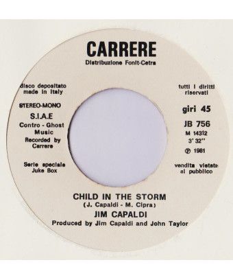 Child In The Storm I Could [Jim Capaldi,...] - Vinyle 7", 45 tours, Jukebox [product.brand] 1 - Shop I'm Jukebox 