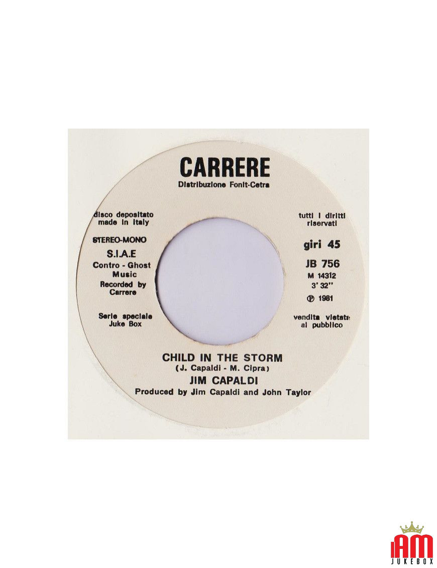 Child In The Storm I Could [Jim Capaldi,...] - Vinyle 7", 45 tours, Jukebox [product.brand] 1 - Shop I'm Jukebox 