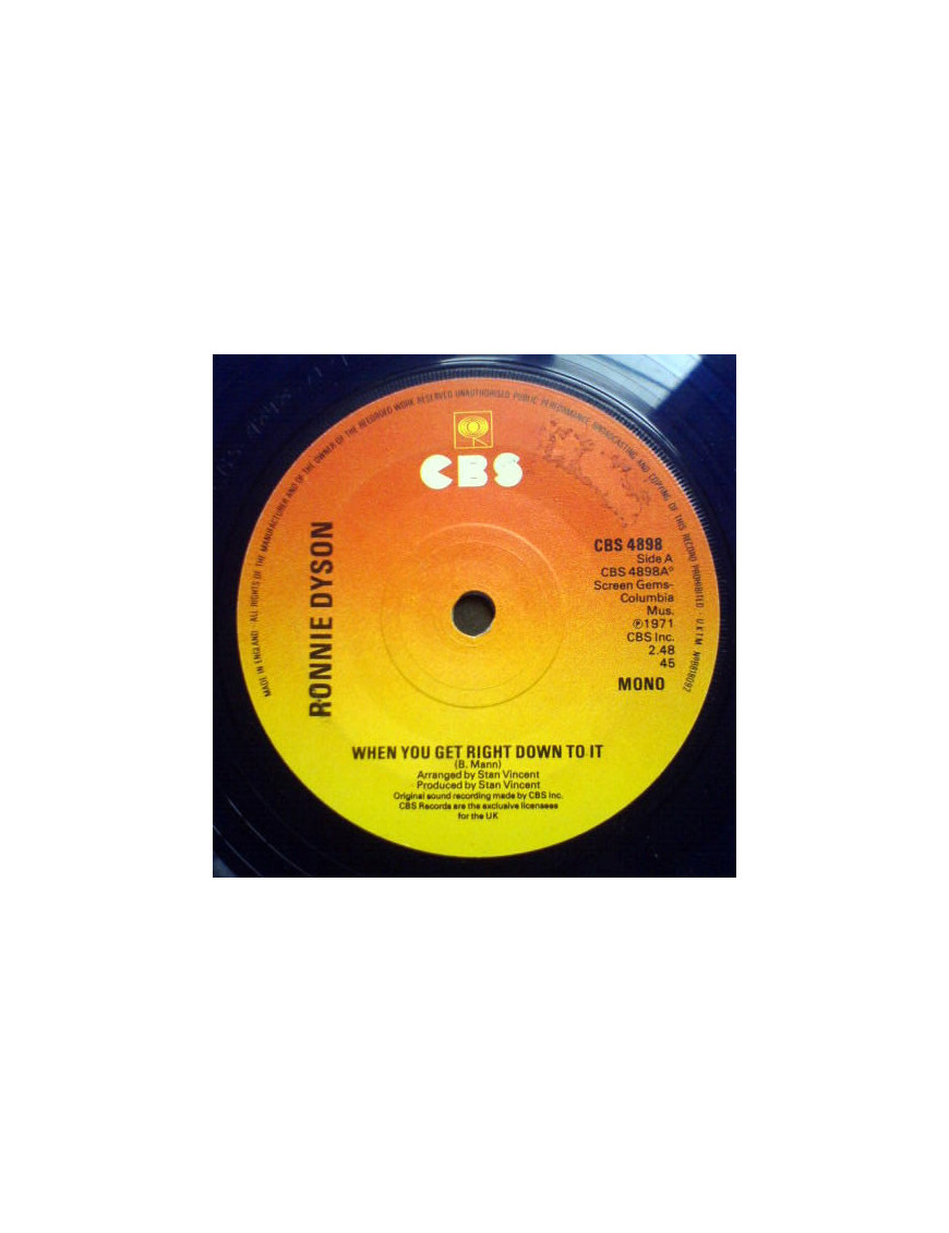  Quand vous y arrivez, plus vous le faites (plus j'aime que ça me soit fait) [Ronnie Dyson] - Vinyl 7", Réédition,...
