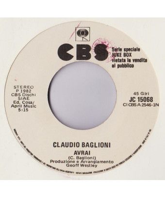 Sie erhalten [Claudio Baglioni] – Vinyl 7", 45 RPM, Jukebox [product.brand] 1 - Shop I'm Jukebox 