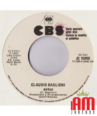 Vous aurez [Claudio Baglioni] - Vinyl 7", 45 RPM, Jukebox [product.brand] 1 - Shop I'm Jukebox 