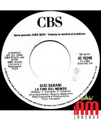 La Fin du Monde One of Us [Gigi Sabani,...] - Vinyl 7", 45 RPM, Jukebox [product.brand] 1 - Shop I'm Jukebox 