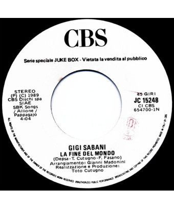 La Fin du Monde One of Us [Gigi Sabani,...] - Vinyl 7", 45 RPM, Jukebox [product.brand] 1 - Shop I'm Jukebox 