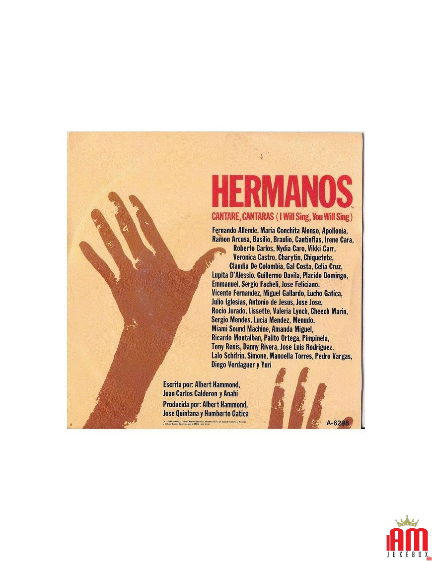 Cantaré, Cantarás I Will Sing, You Will Sing [Hermanos] – Vinyl 7", 45 RPM, Single, Stereo [product.brand] 1 - Shop I'm Jukebox 